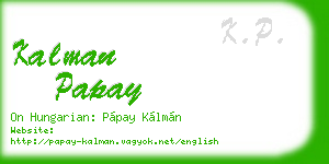 kalman papay business card